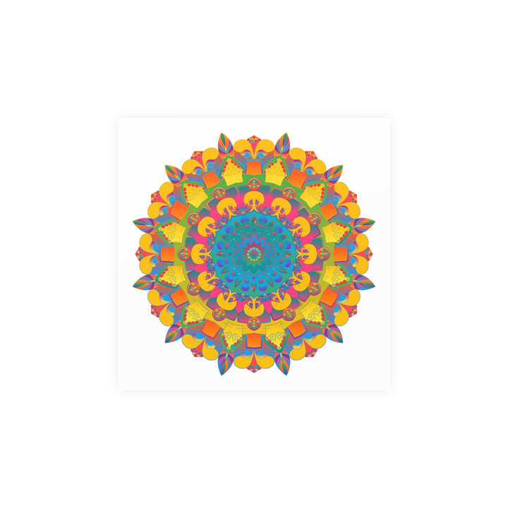 Vibrant Mandala Poster - Colorful Circular Art Poster - Blululi