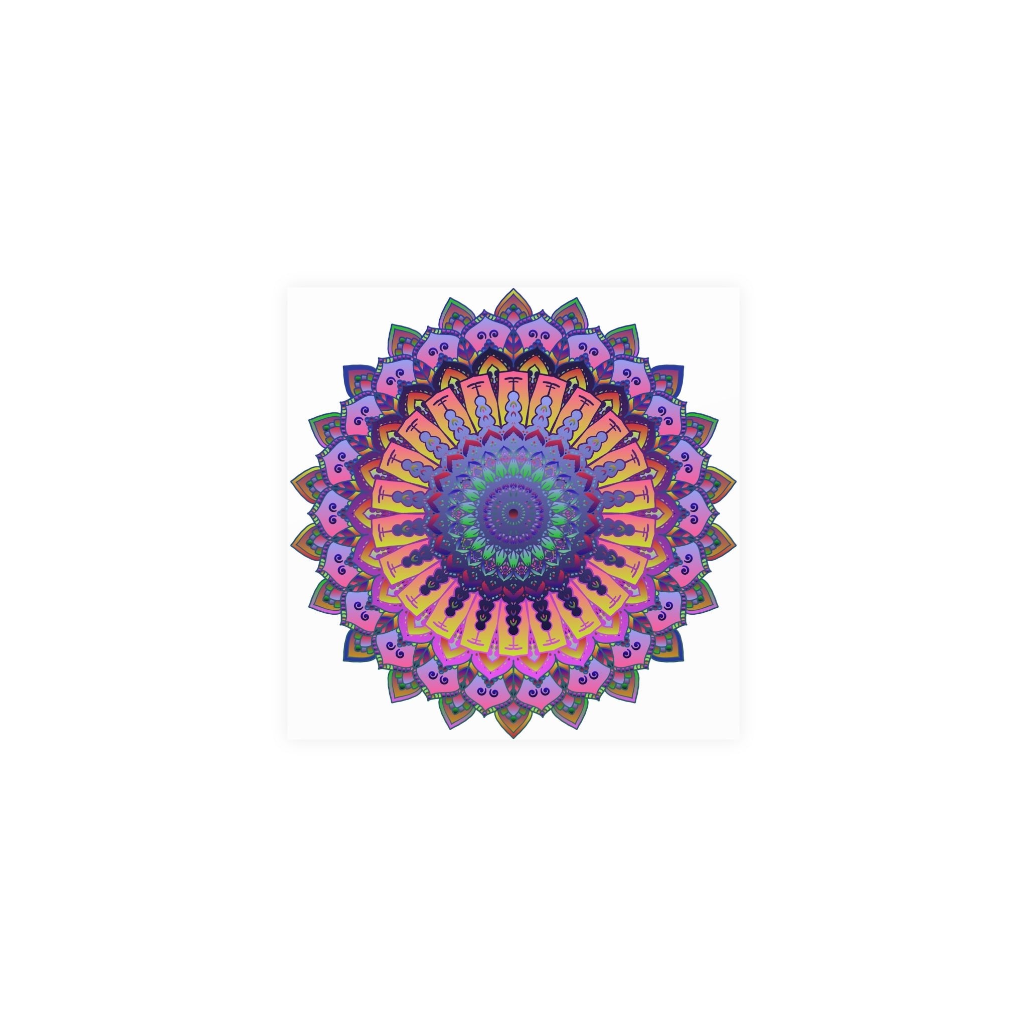 Vibrant Mandala Poster - Colorful Floral Art Poster - Blululi