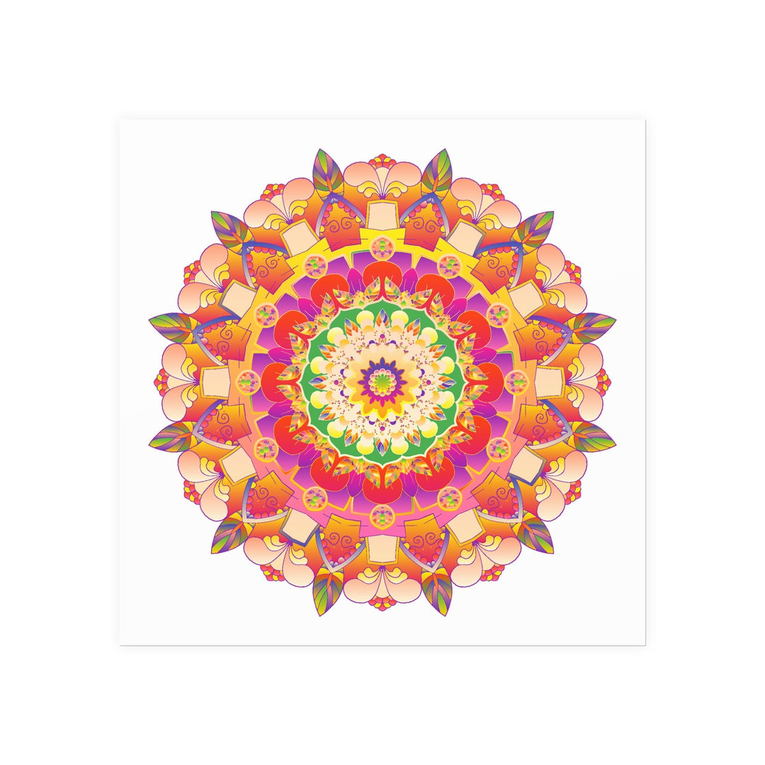 Vibrant Mandala Poster - Colorful Floral Art Poster - Blululi