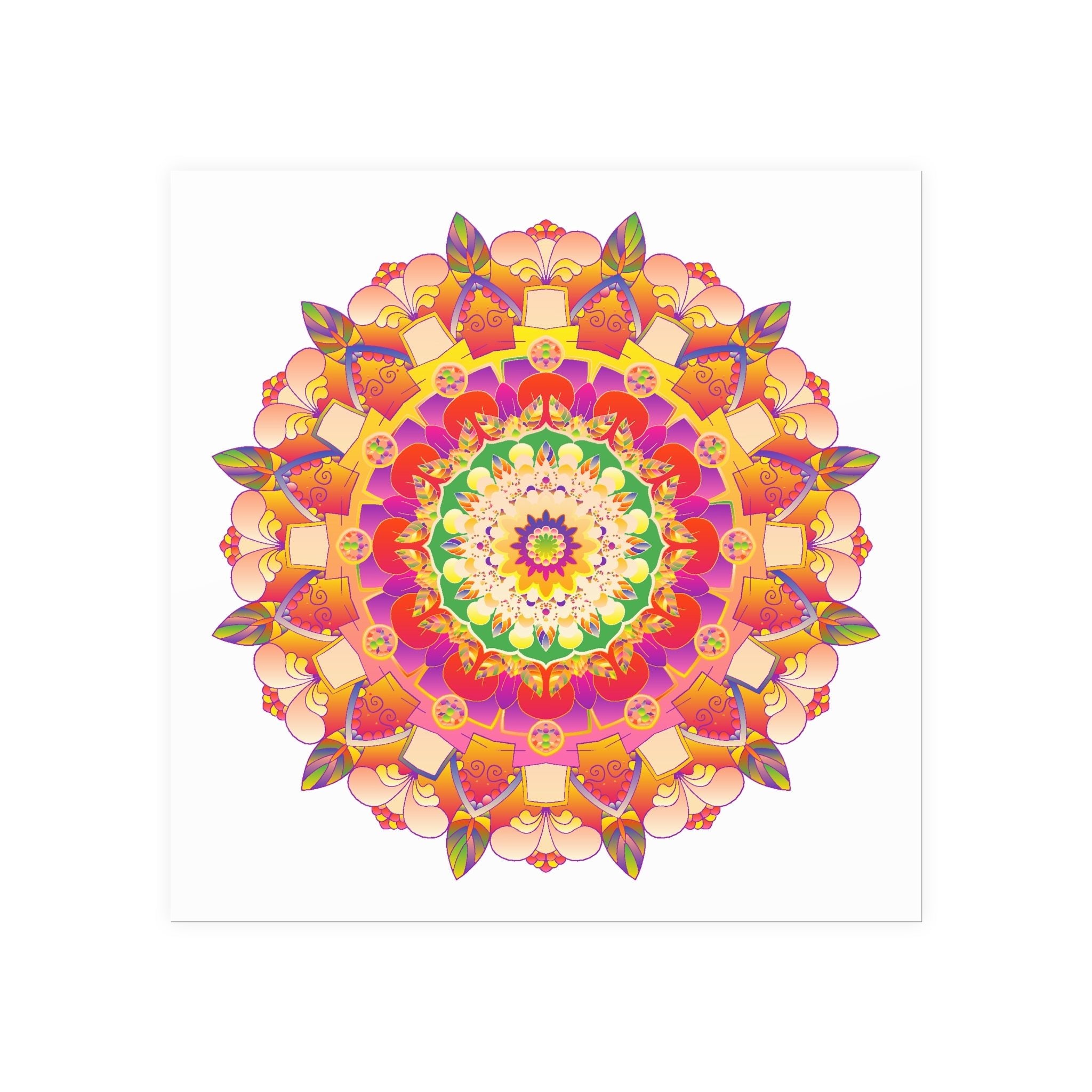 Vibrant Mandala Poster - Colorful Floral Art Poster - Blululi