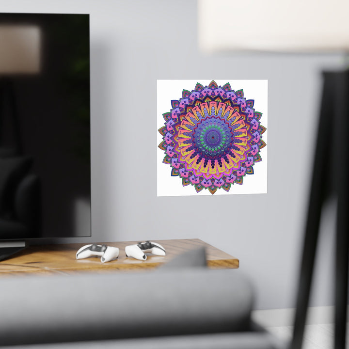 Vibrant Mandala Poster - Colorful Floral Art Poster - Blululi