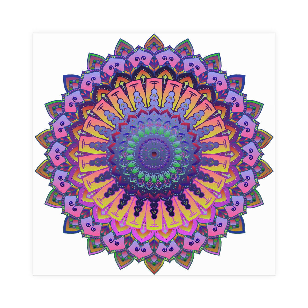 Vibrant Mandala Poster - Colorful Floral Art Poster - Blululi