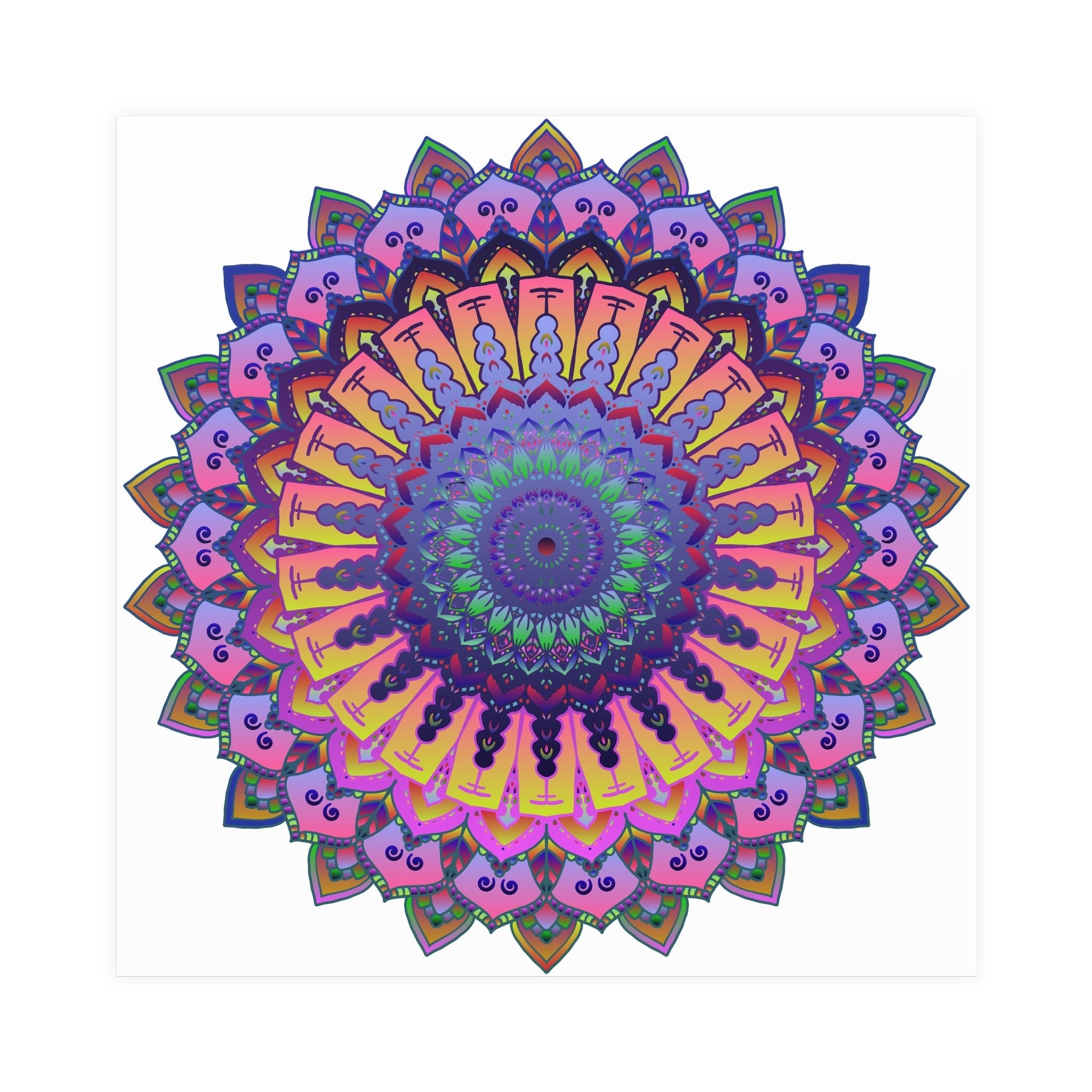 Vibrant Mandala Poster - Colorful Floral Art Poster - Blululi