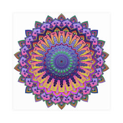 Vibrant Mandala Poster - Colorful Floral Art Poster - Blululi