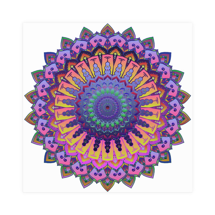 Vibrant Mandala Poster - Colorful Floral Art Poster - Blululi