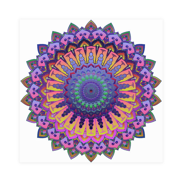 Vibrant Mandala Poster - Colorful Floral Art Poster - Blululi