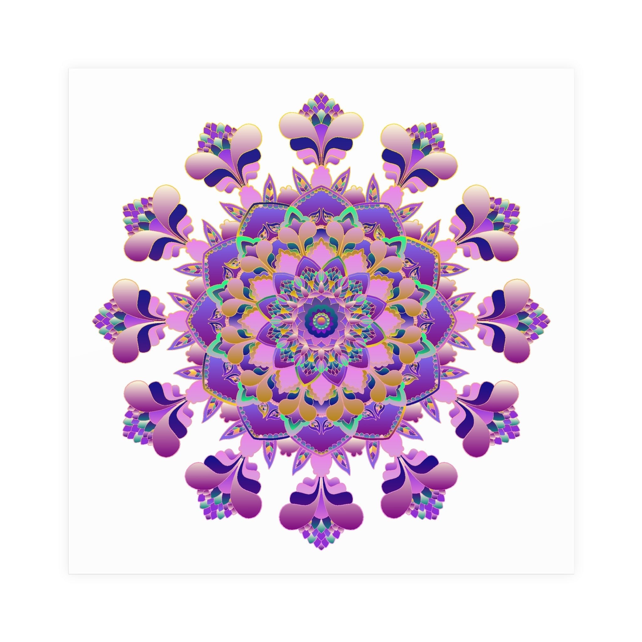 Vibrant Mandala Poster - Colorful Floral Art Poster - Blululi