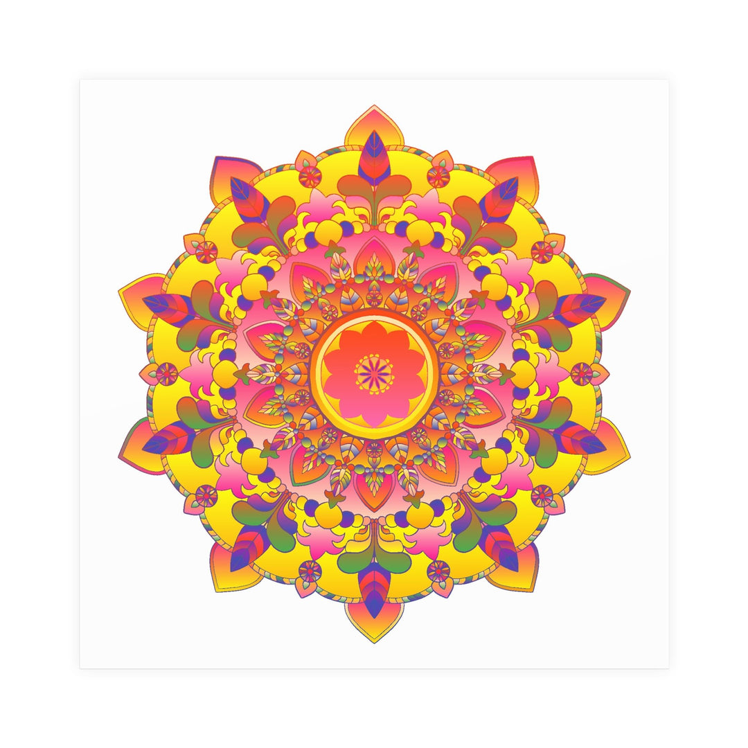 Vibrant Mandala Poster - Colorful Floral Art Poster - Blululi