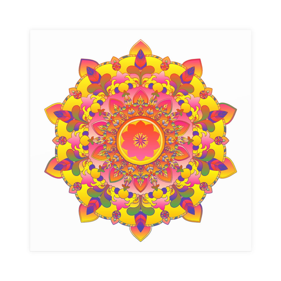 Vibrant Mandala Poster - Colorful Floral Art Poster - Blululi