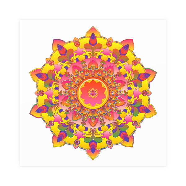 Vibrant Mandala Poster - Colorful Floral Art Poster - Blululi