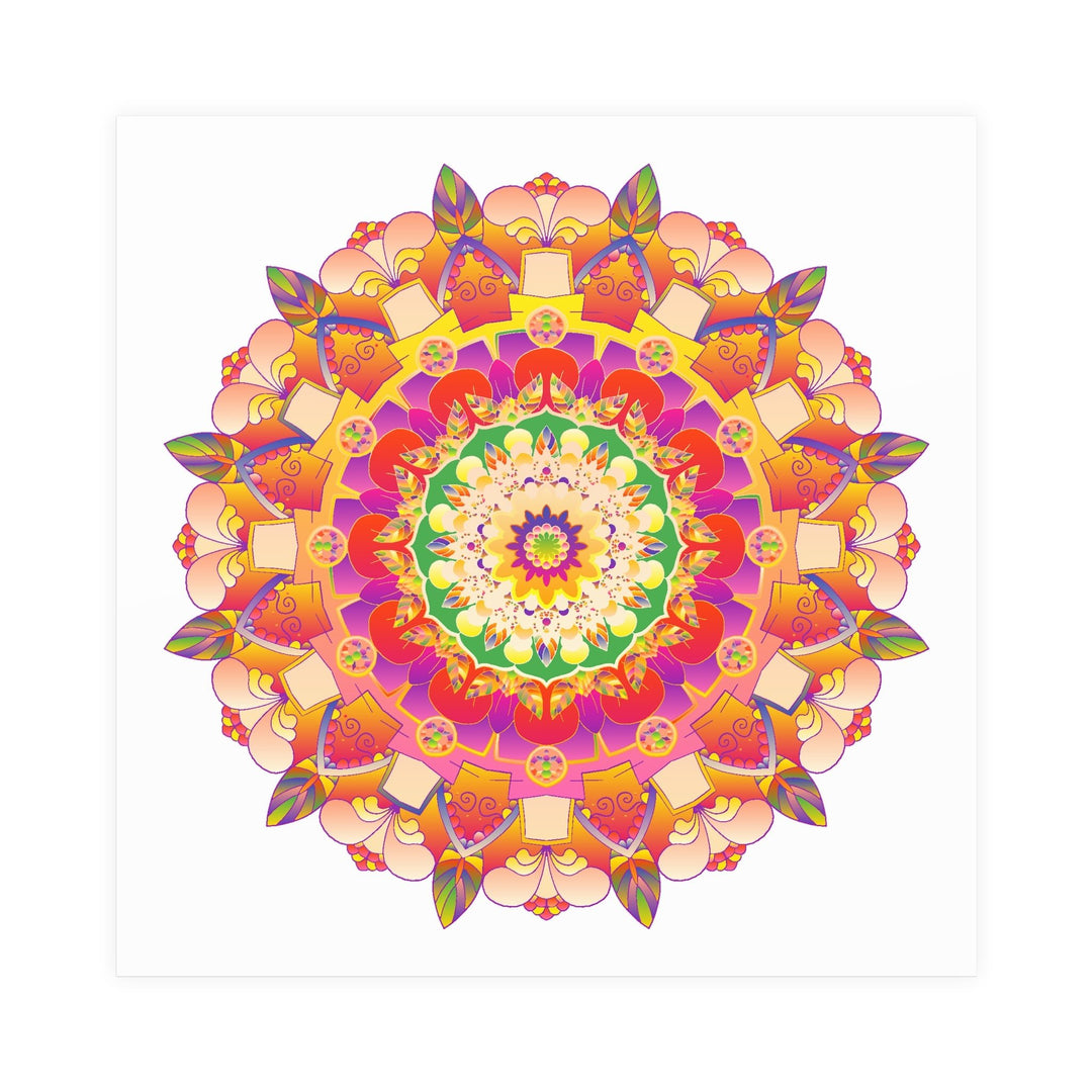 Vibrant Mandala Poster - Colorful Floral Art Poster - Blululi