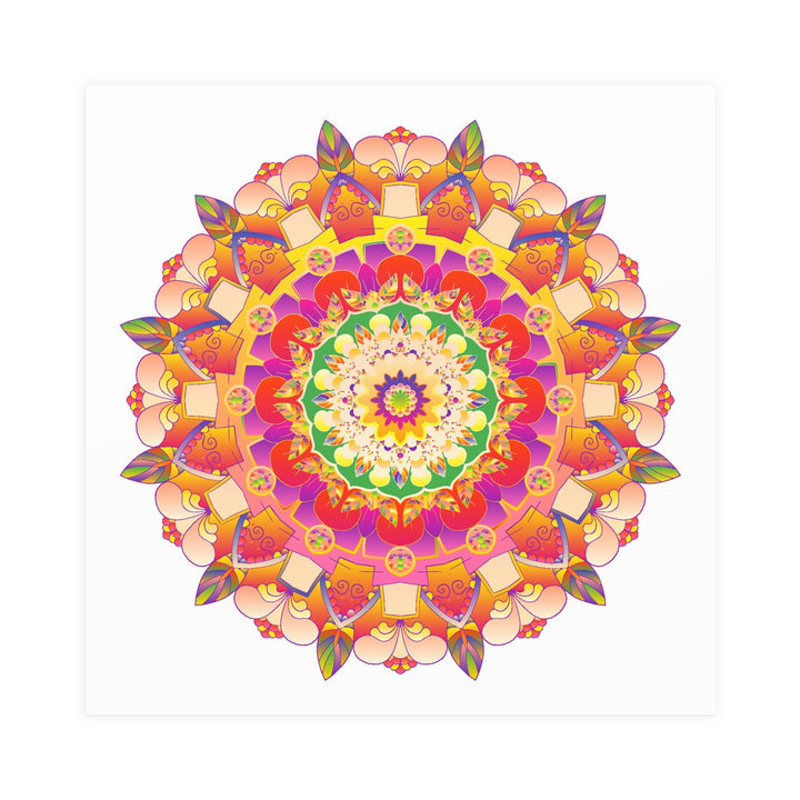 Vibrant Mandala Poster - Colorful Floral Art Poster - Blululi