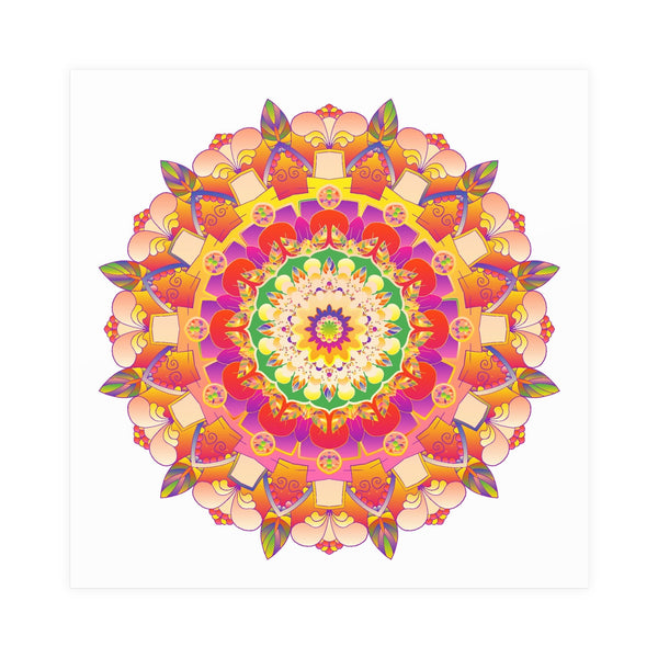 Vibrant Mandala Poster - Colorful Floral Art Poster - Blululi