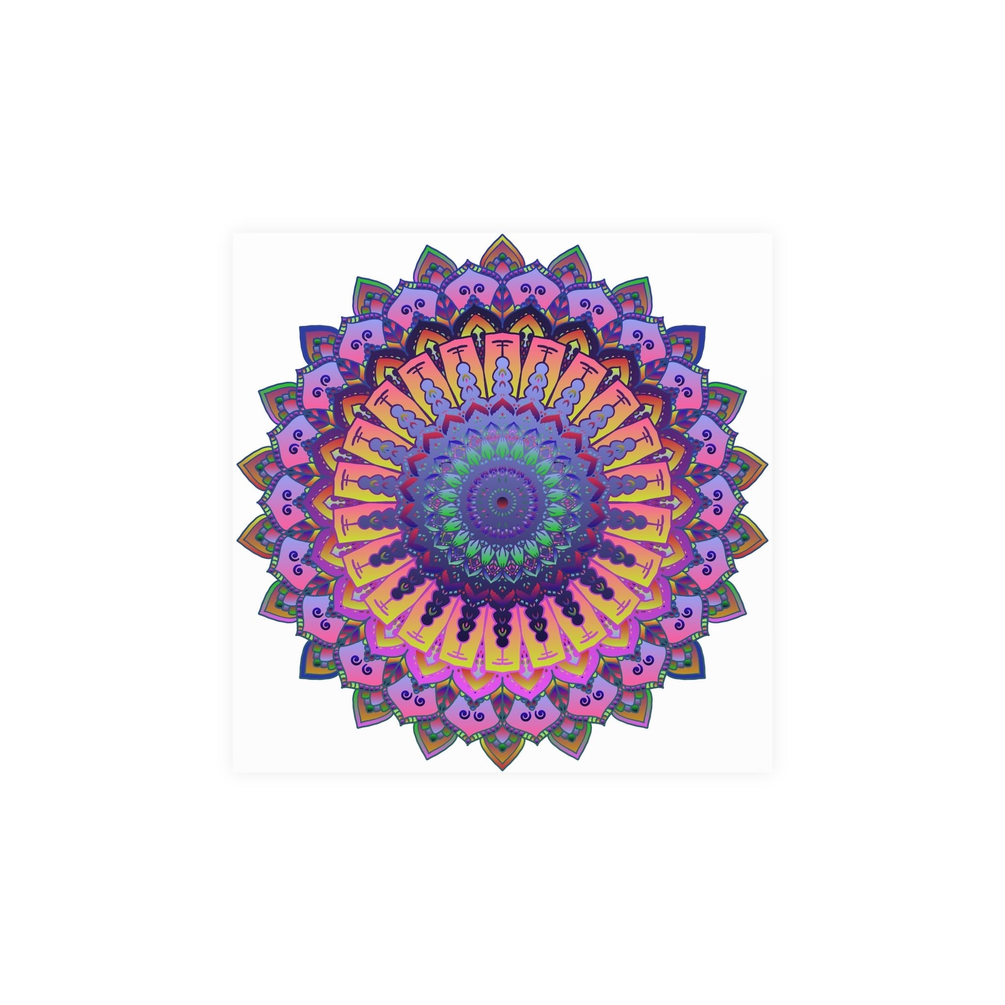 Vibrant Mandala Poster - Colorful Floral Art Poster - Blululi