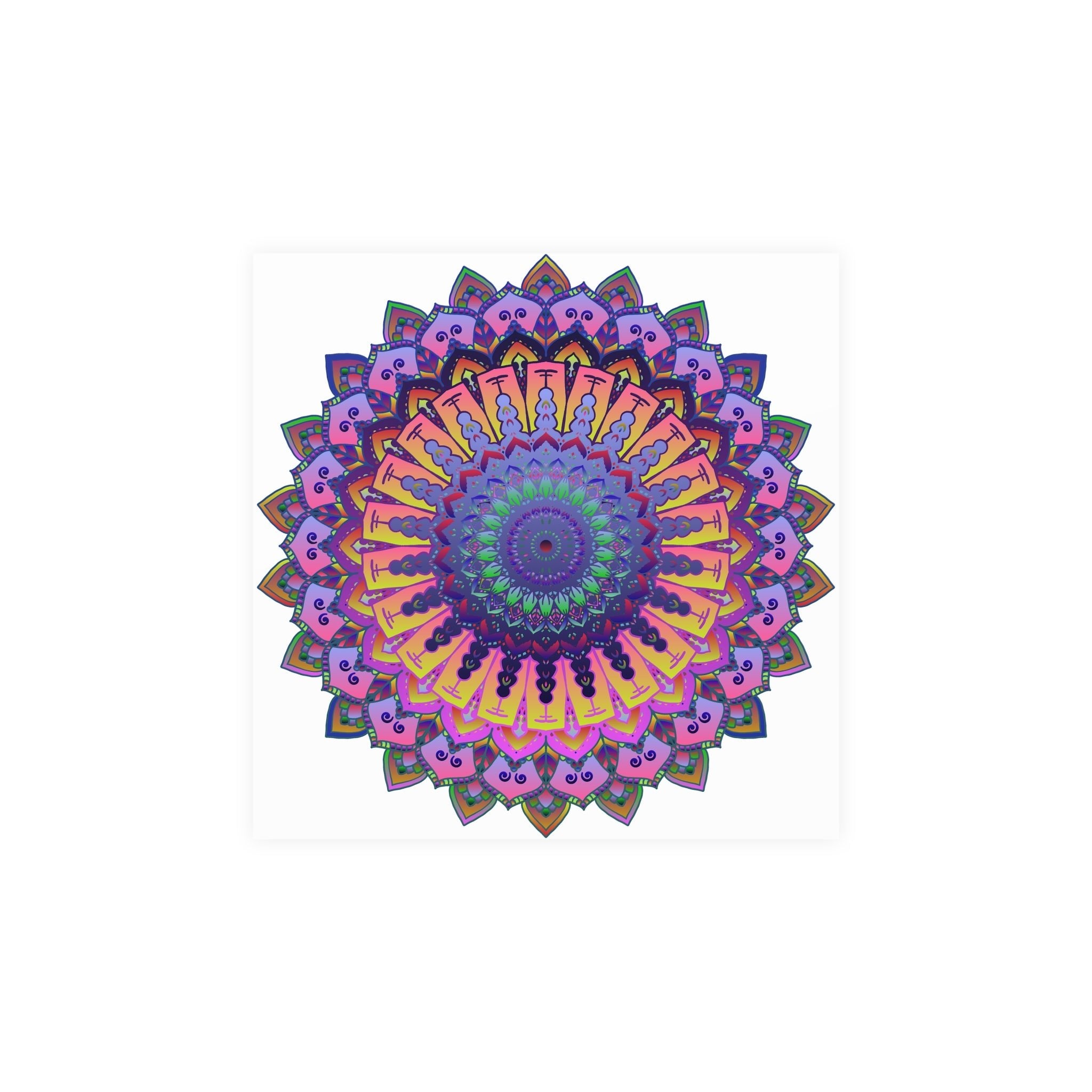 Vibrant Mandala Poster - Colorful Floral Art Poster - Blululi