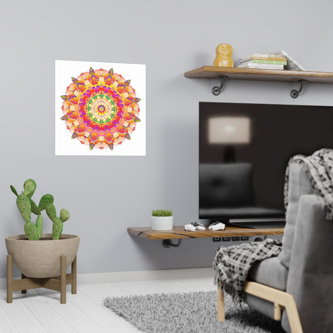 Vibrant Mandala Poster - Colorful Floral Art Poster - Blululi