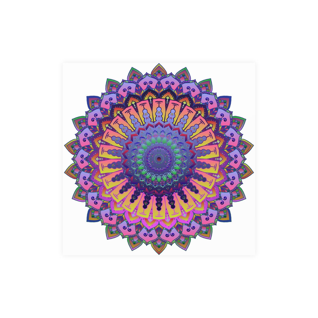 Vibrant Mandala Poster - Colorful Floral Art Poster - Blululi