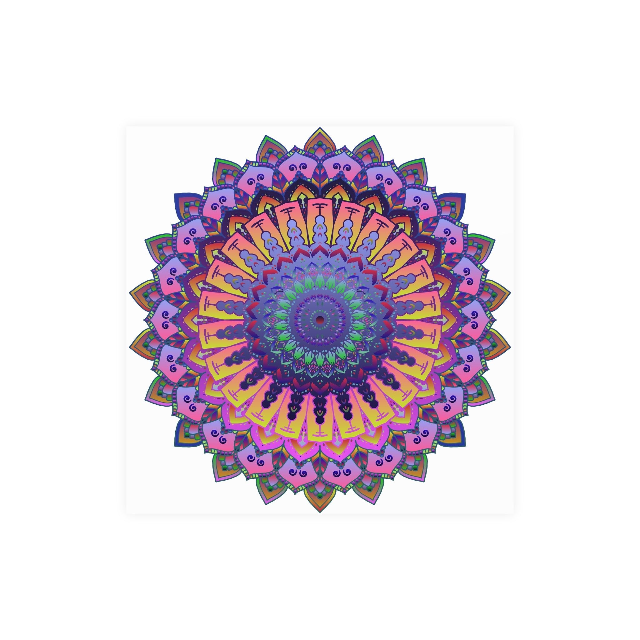 Vibrant Mandala Poster - Colorful Floral Art Poster - Blululi