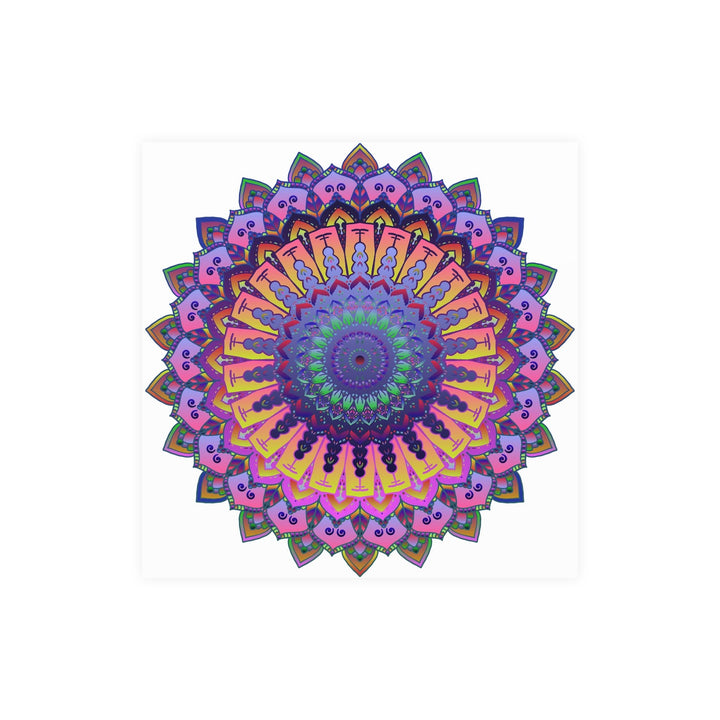 Vibrant Mandala Poster - Colorful Floral Art Poster - Blululi