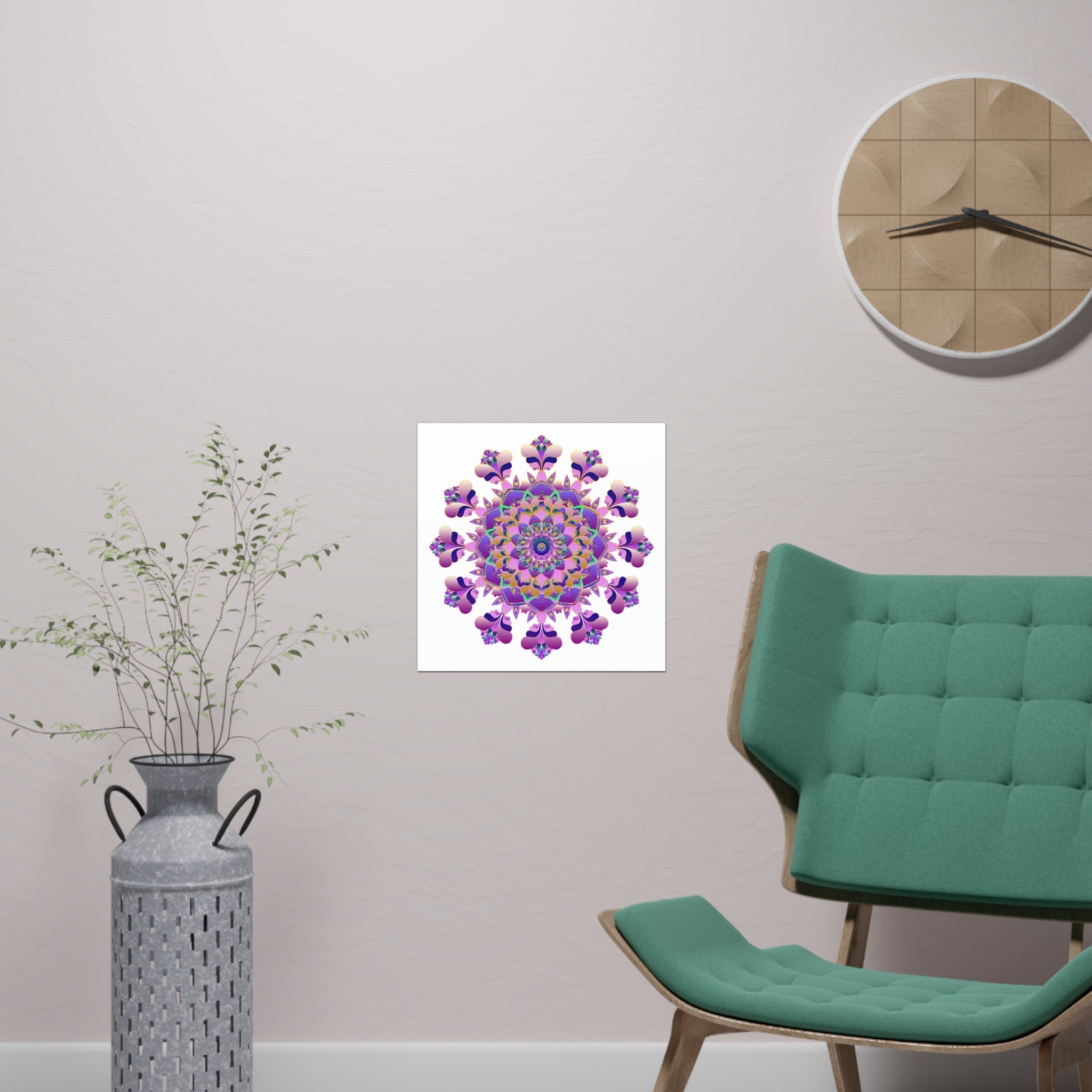 Vibrant Mandala Poster - Colorful Floral Art Poster - Blululi