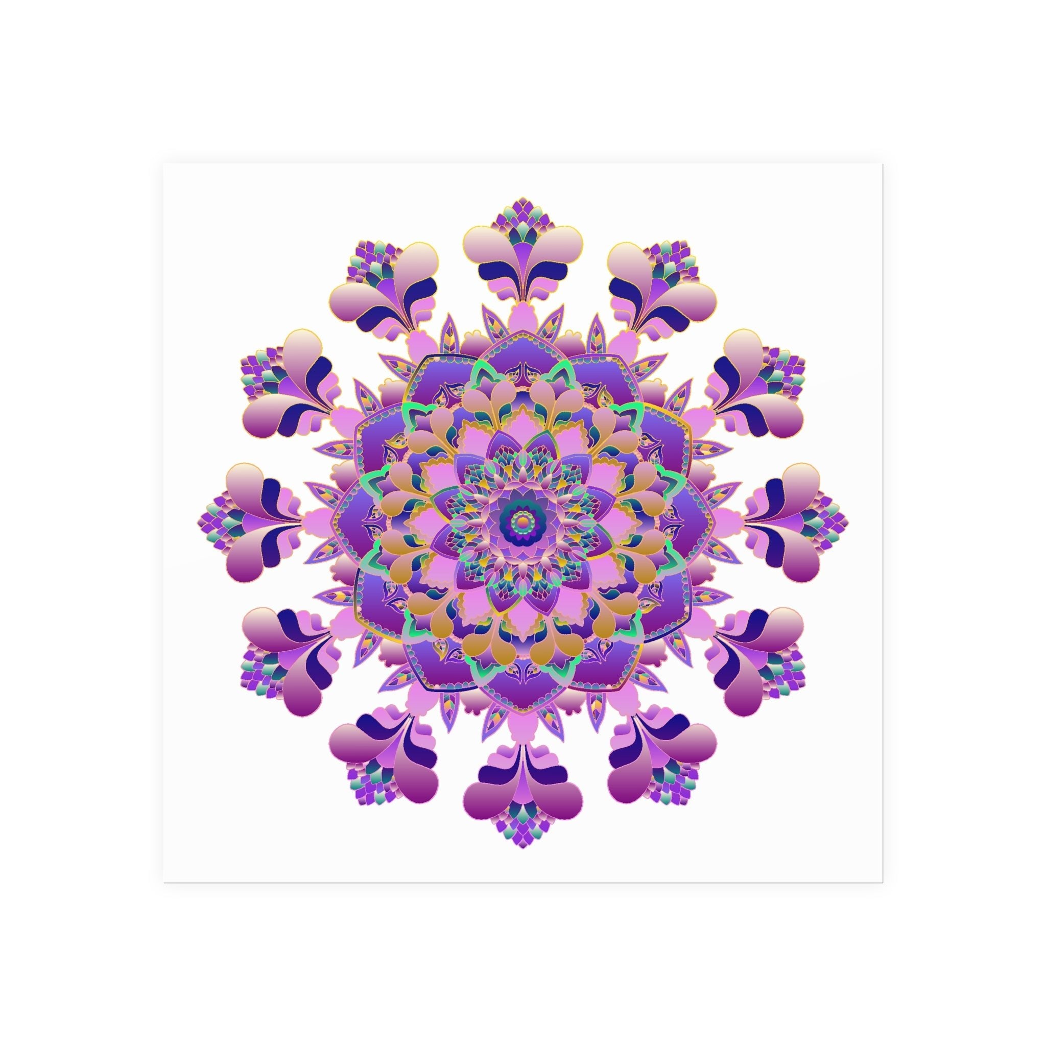 Vibrant Mandala Poster - Colorful Floral Art Poster - Blululi