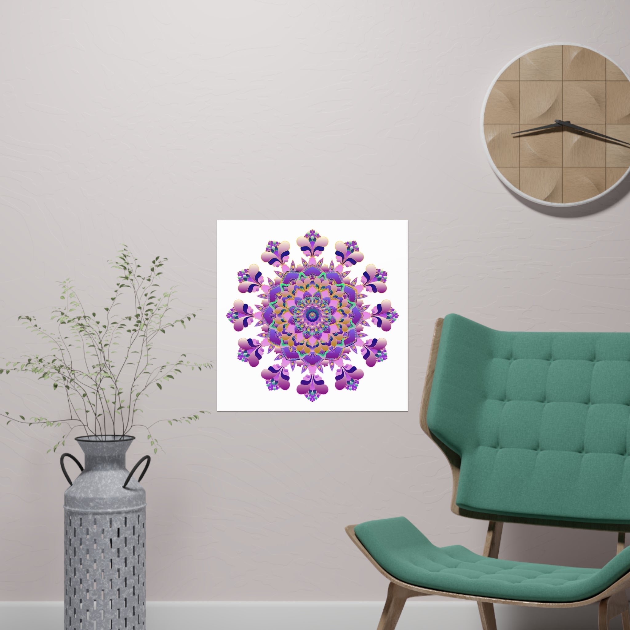 Vibrant Mandala Poster - Colorful Floral Art Poster - Blululi