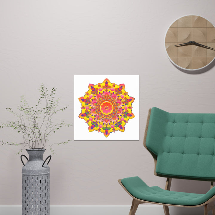 Vibrant Mandala Poster - Colorful Floral Art Poster - Blululi