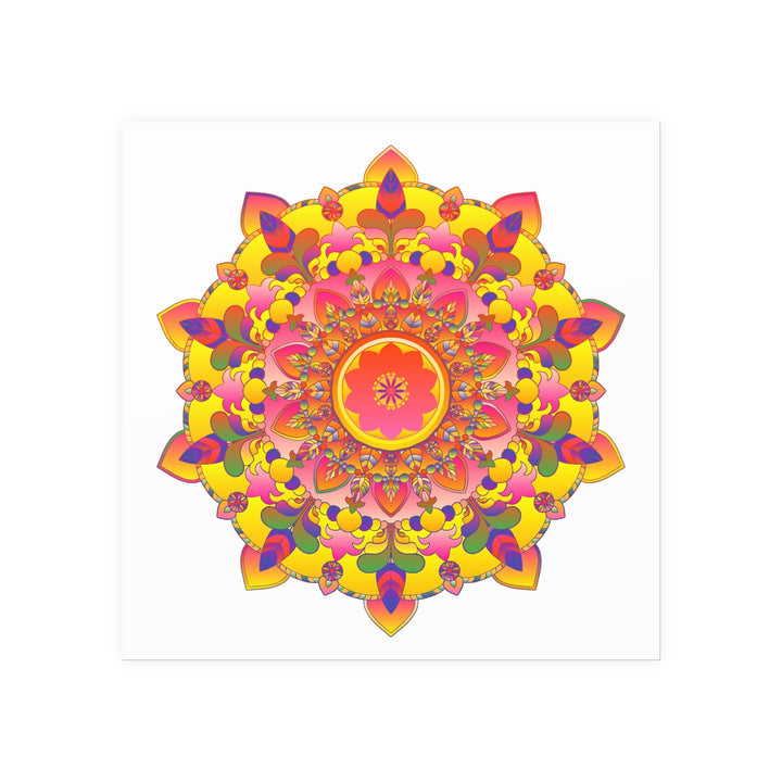 Vibrant Mandala Poster - Colorful Floral Art Poster - Blululi