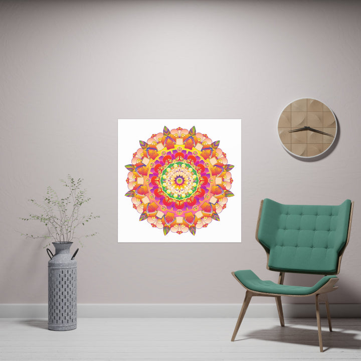 Vibrant Mandala Poster - Colorful Floral Art Poster - Blululi