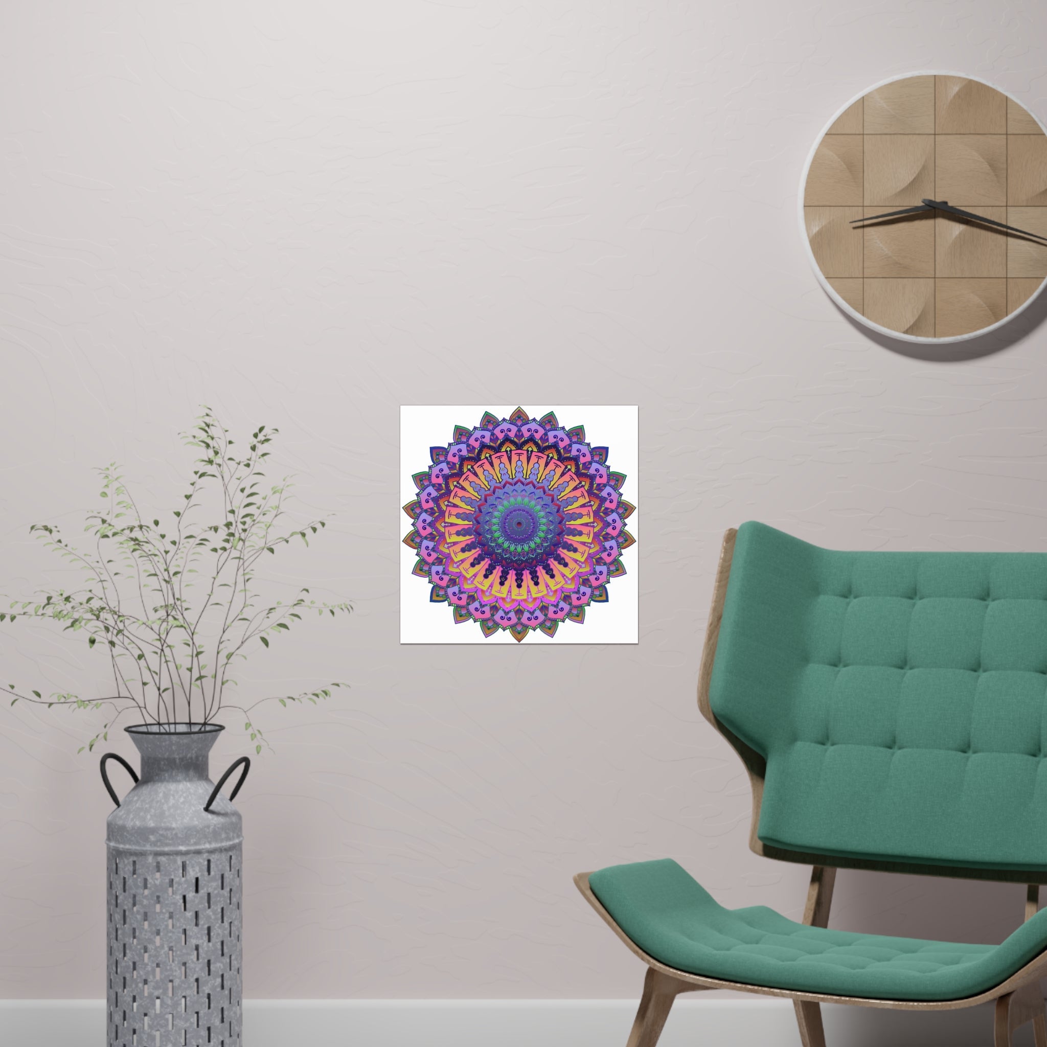 Vibrant Mandala Poster - Colorful Floral Art Poster - Blululi