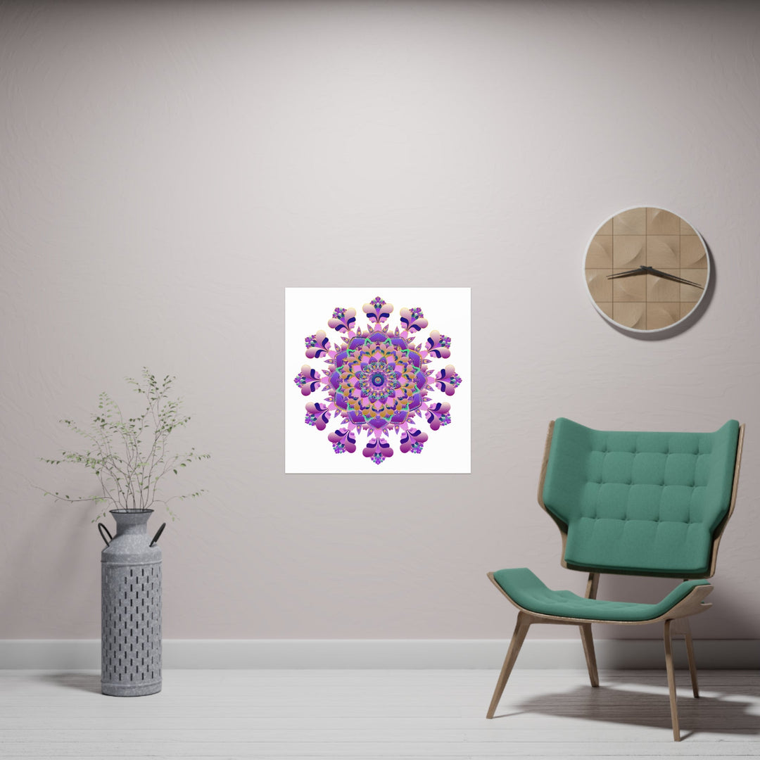 Vibrant Mandala Poster - Colorful Floral Art Poster - Blululi