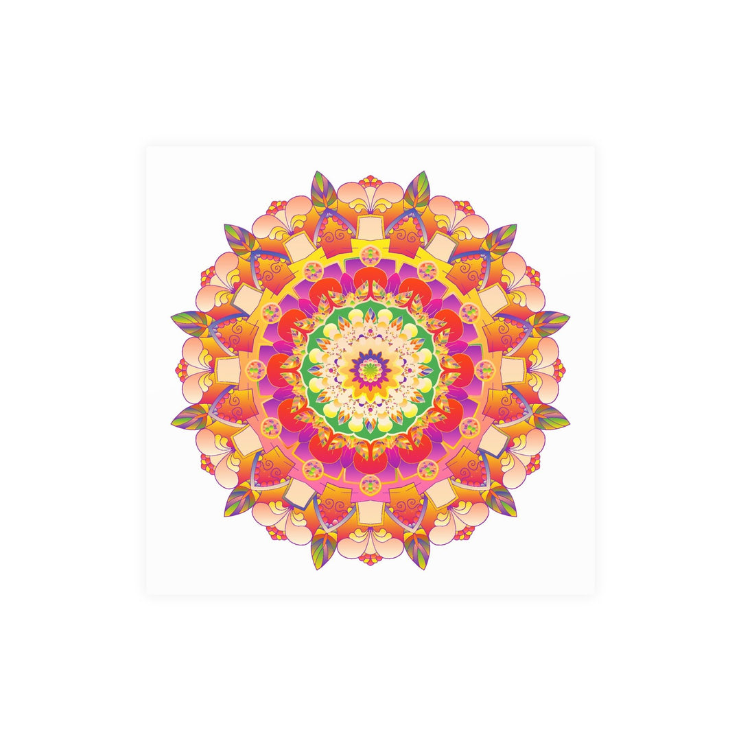 Vibrant Mandala Poster - Colorful Floral Art Poster - Blululi