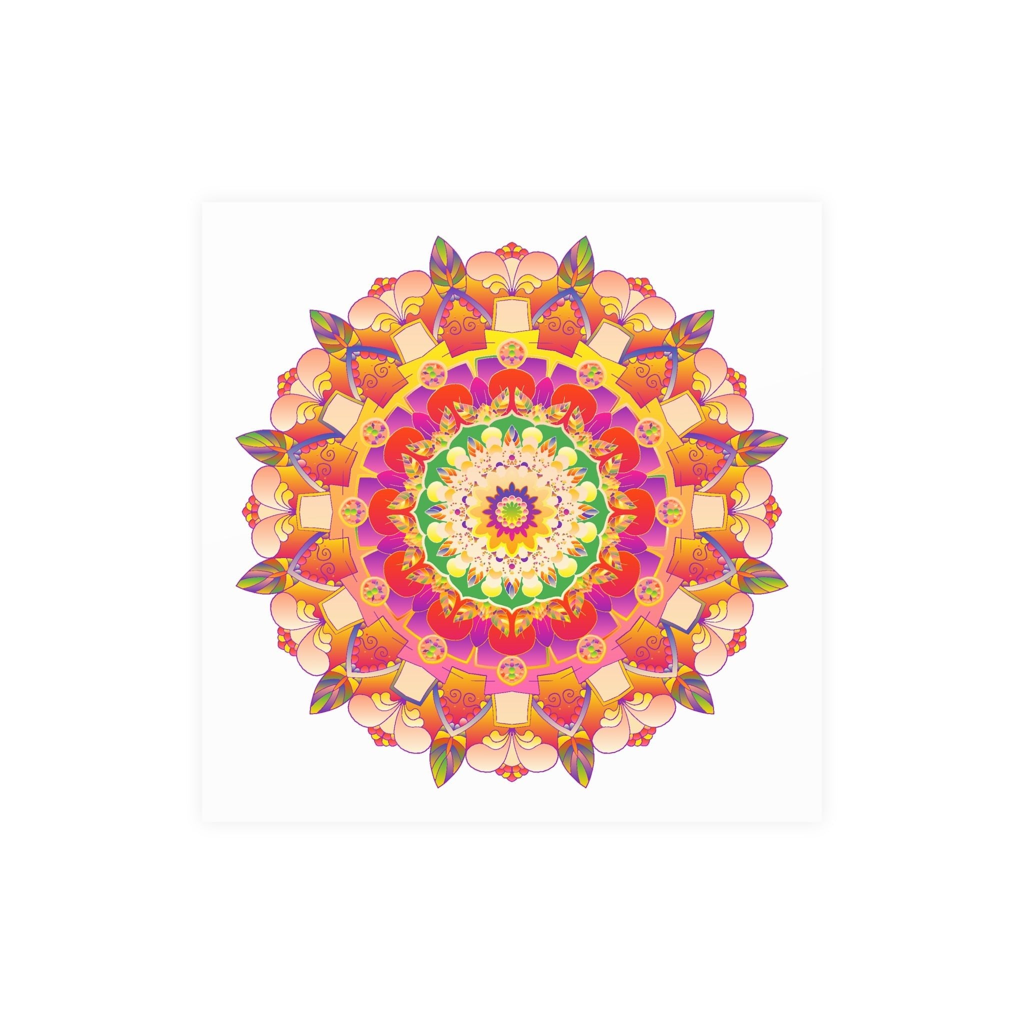 Vibrant Mandala Poster - Colorful Floral Art Poster - Blululi