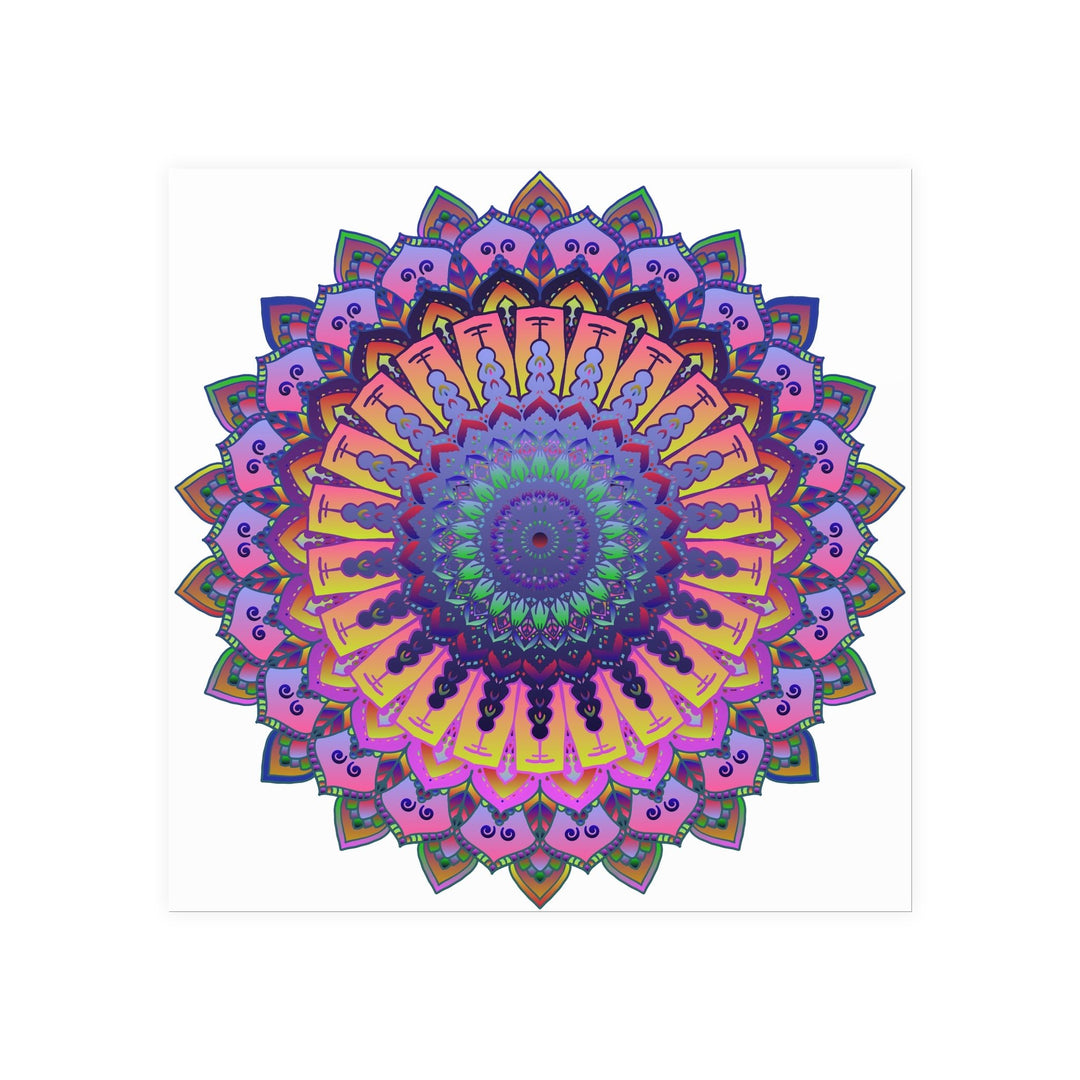 Vibrant Mandala Poster - Colorful Floral Art Poster - Blululi