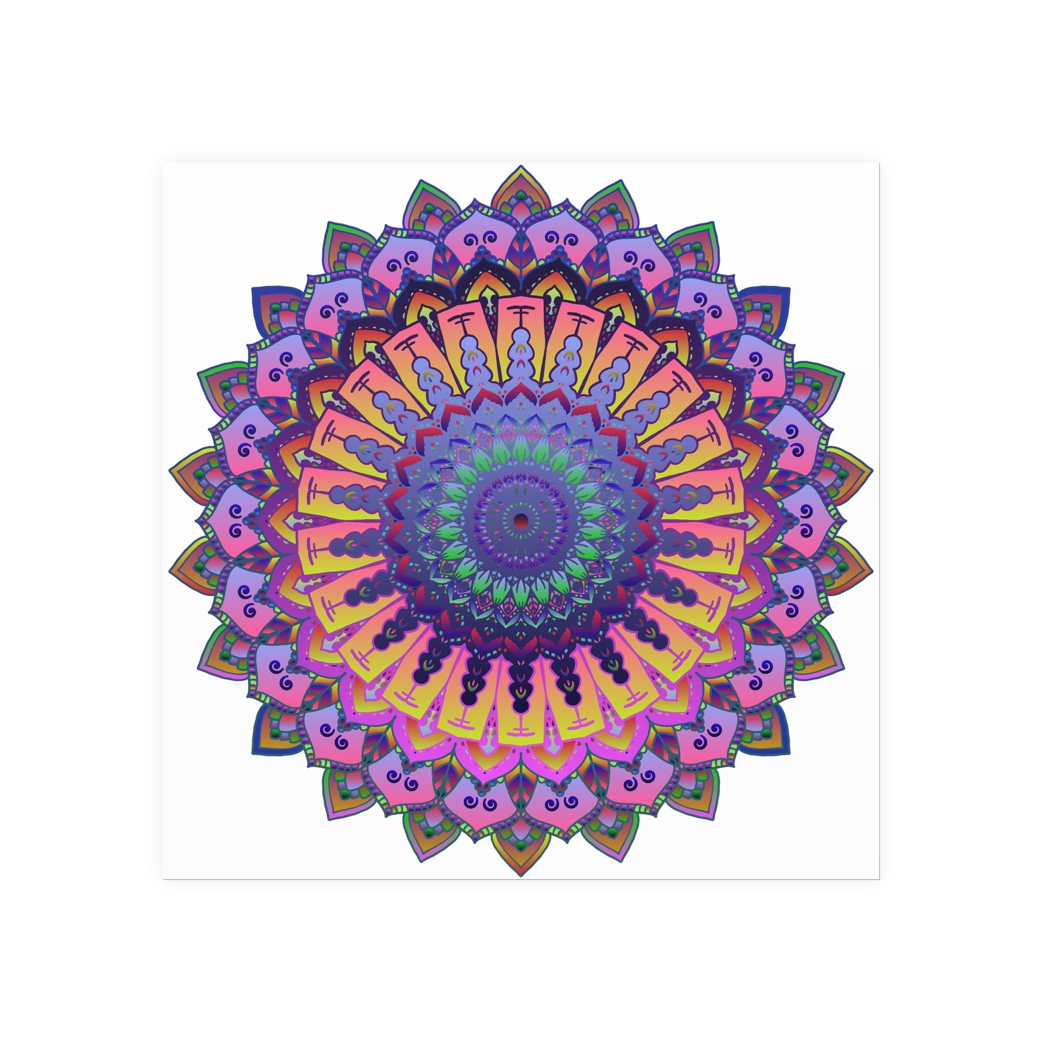 Vibrant Mandala Poster - Colorful Floral Art Poster - Blululi