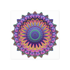 Vibrant Mandala Poster - Colorful Floral Art Poster - Blululi