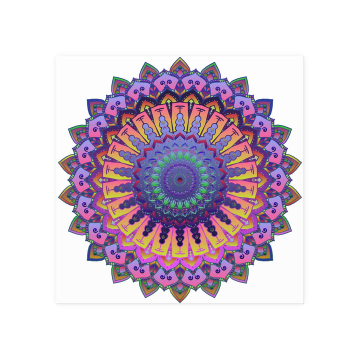 Vibrant Mandala Poster - Colorful Floral Art Poster - Blululi