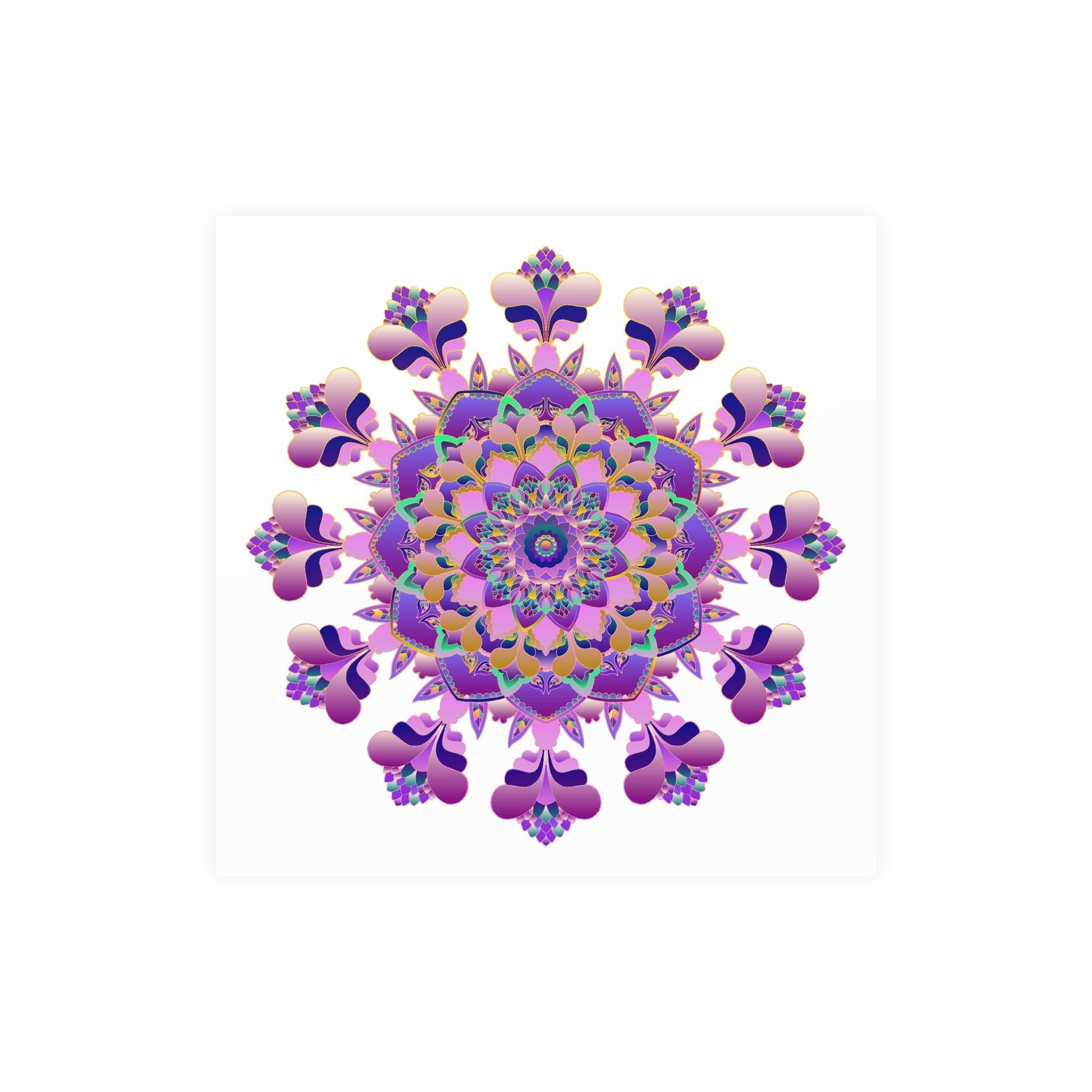 Vibrant Mandala Poster - Colorful Floral Art Poster - Blululi