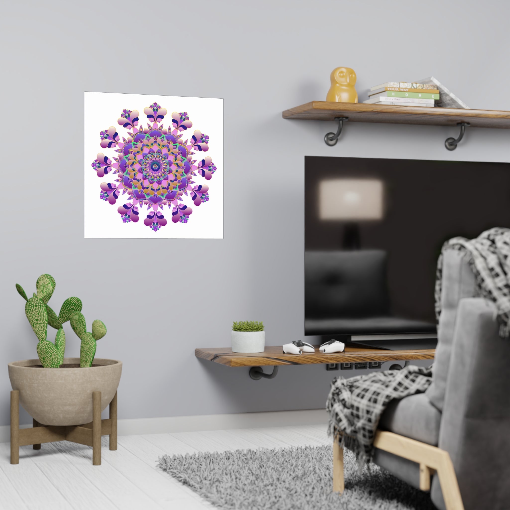 Vibrant Mandala Poster - Colorful Floral Art Poster - Blululi