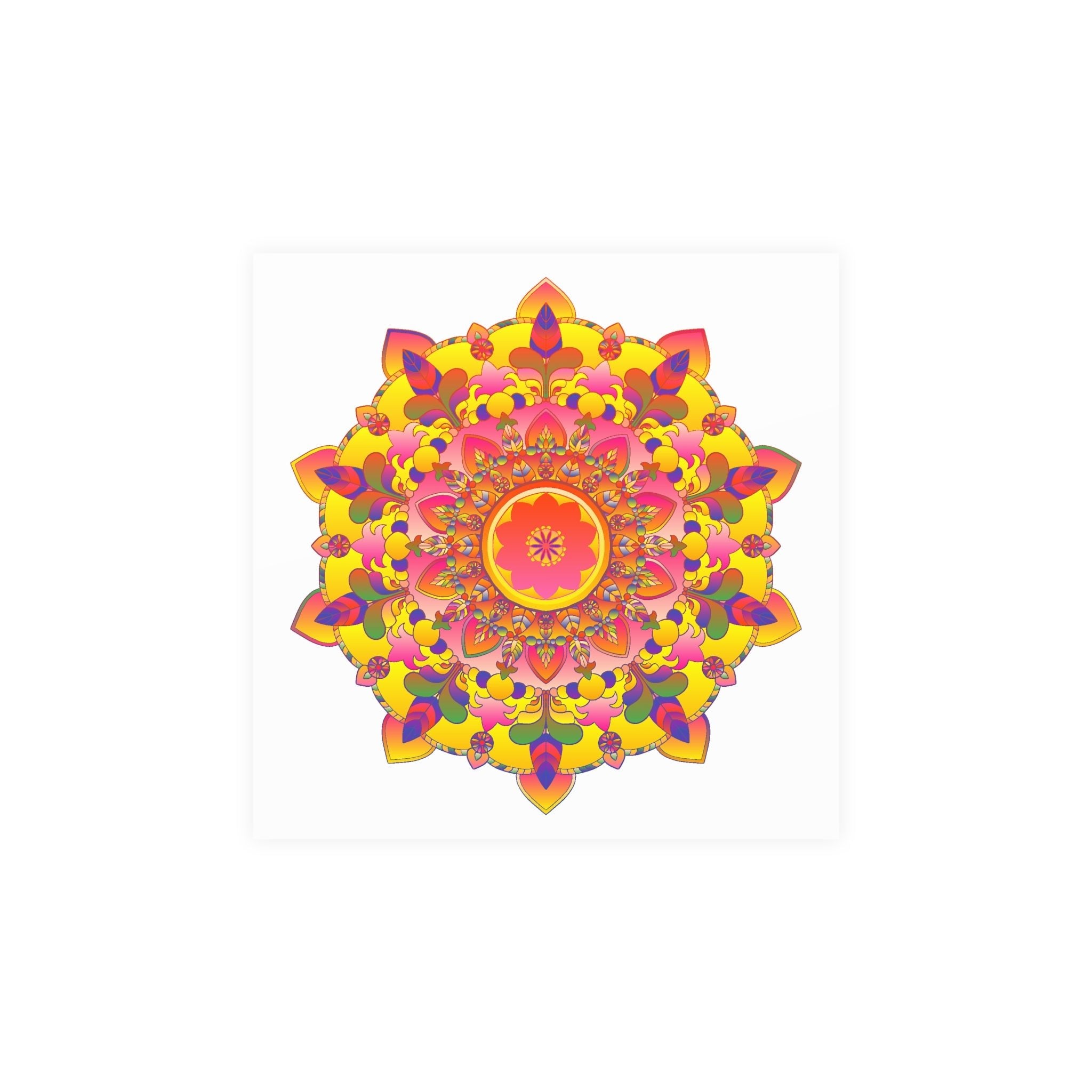 Vibrant Mandala Poster - Colorful Floral Art Poster - Blululi