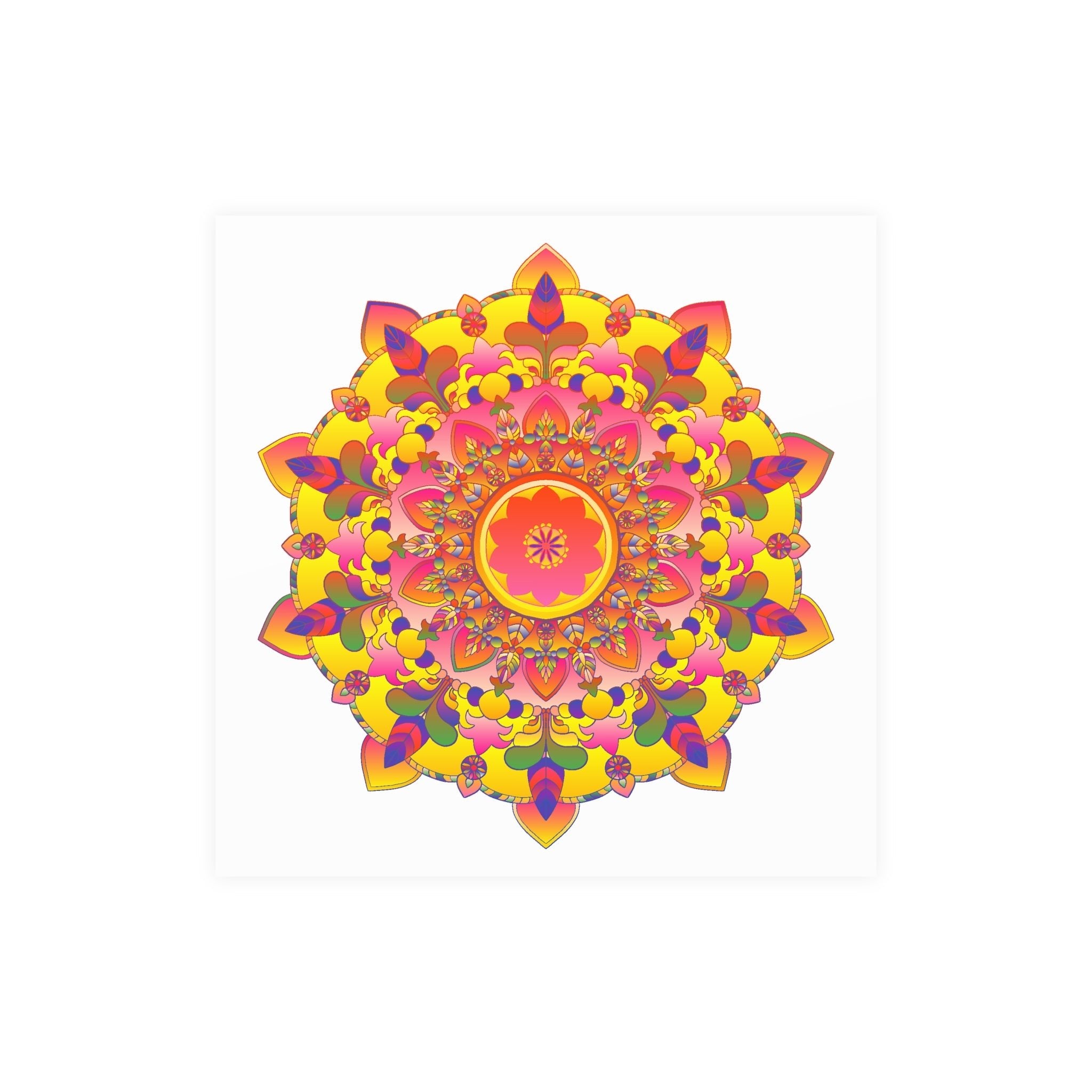 Vibrant Mandala Poster - Colorful Floral Art Poster - Blululi