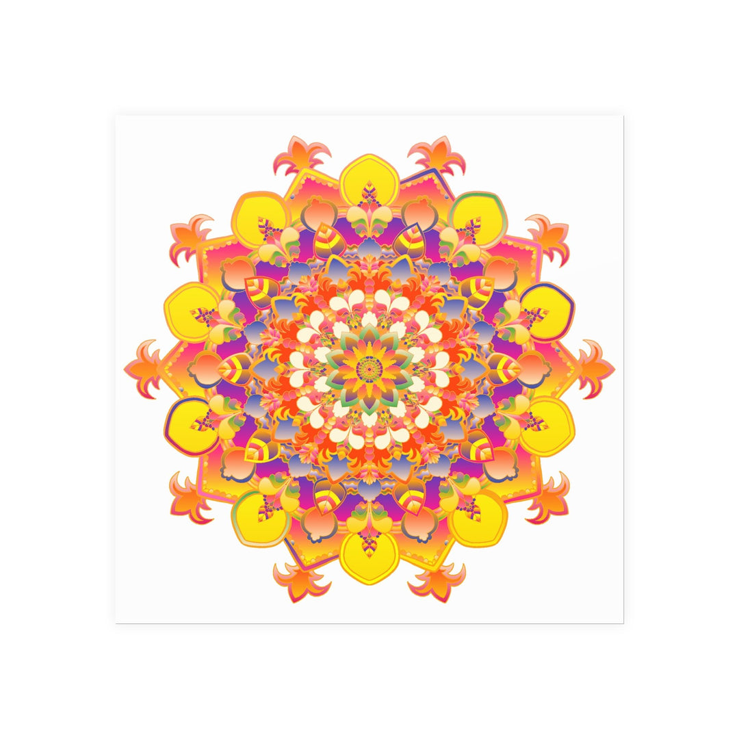 Vibrant Mandala Poster - Colorful Floral Design Poster - Blululi