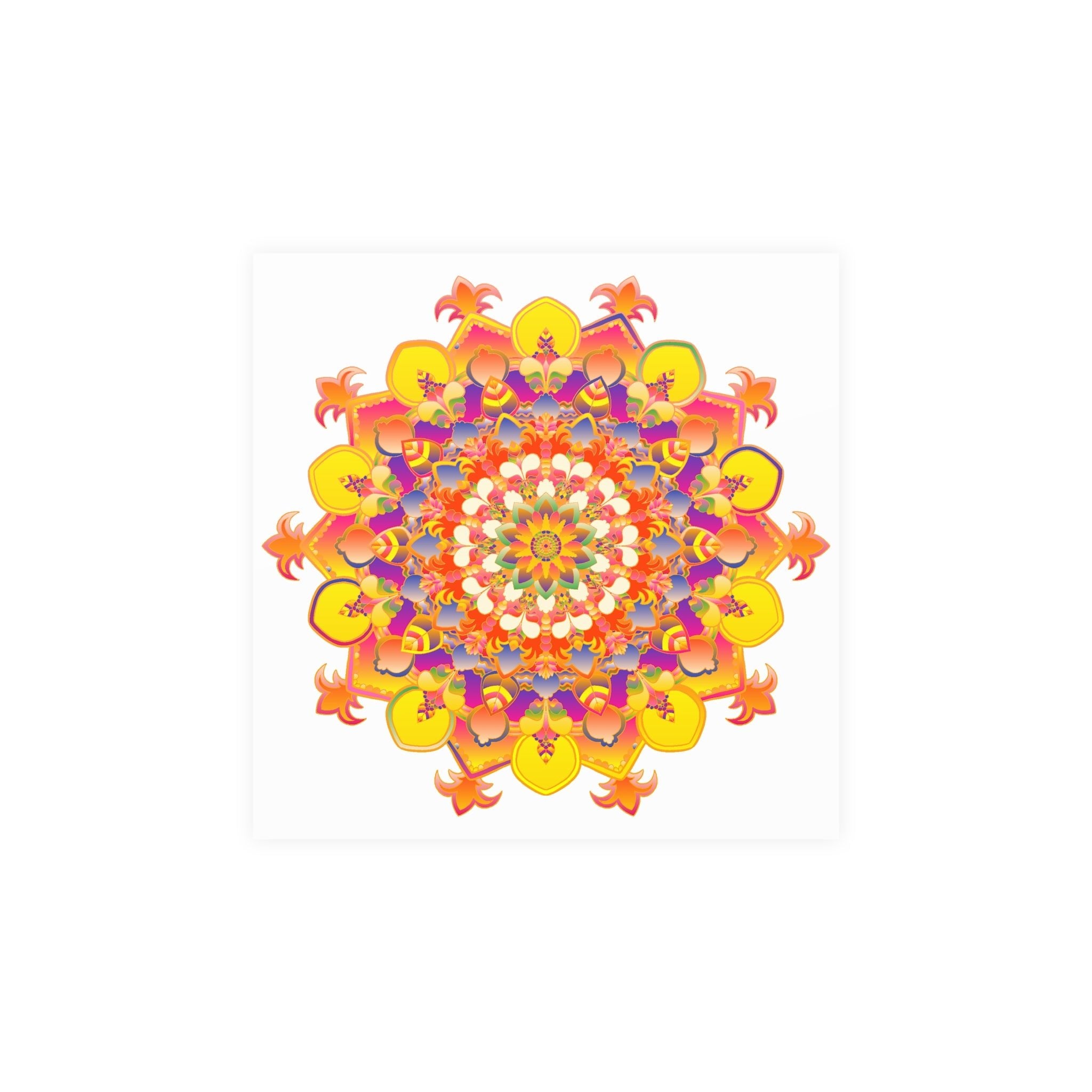 Vibrant Mandala Poster - Colorful Floral Design Poster - Blululi