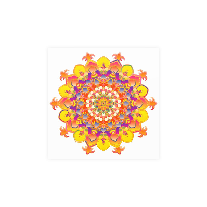 Vibrant Mandala Poster - Colorful Floral Design Poster - Blululi