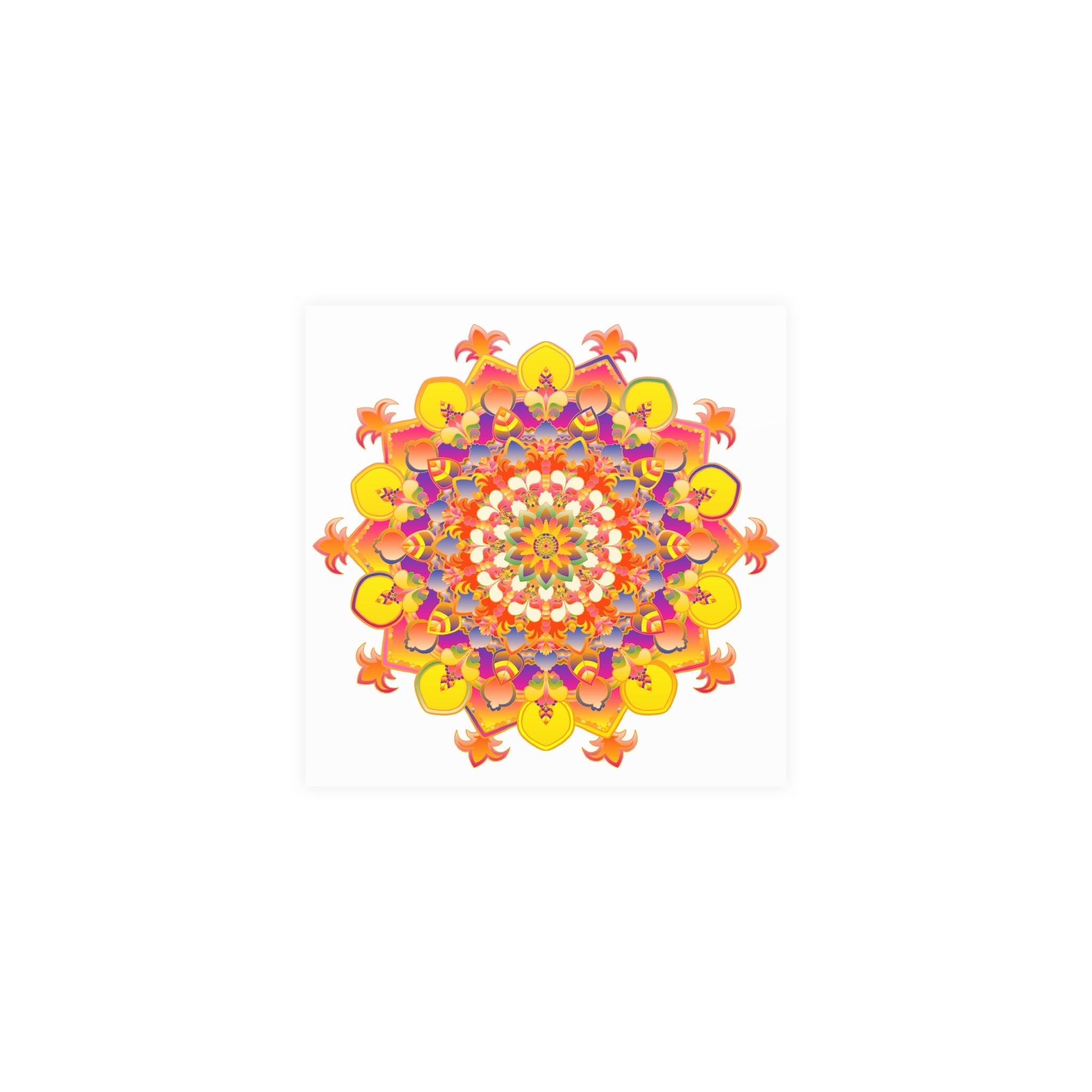 Vibrant Mandala Poster - Colorful Floral Design Poster - Blululi