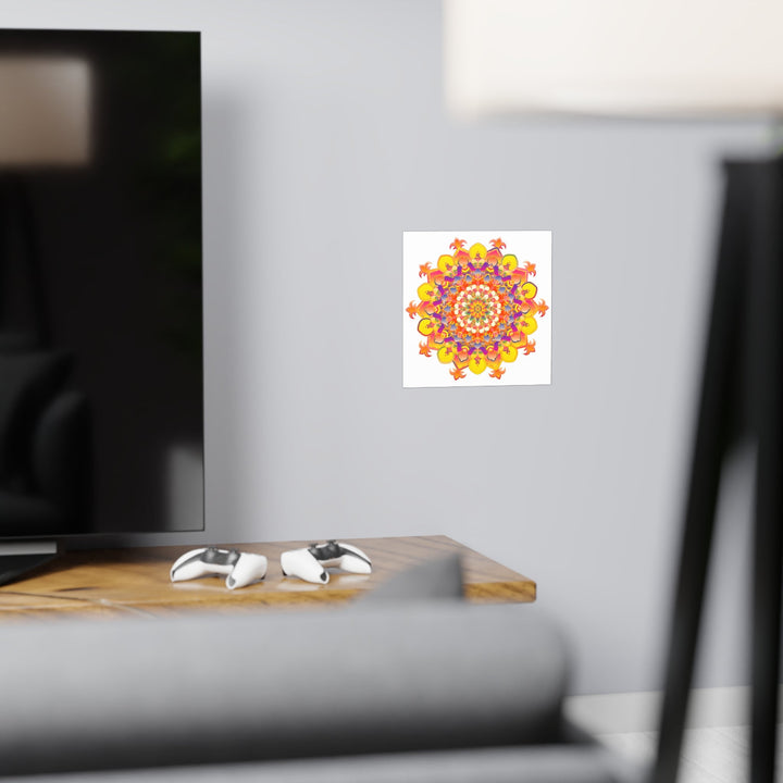 Vibrant Mandala Poster - Colorful Floral Design Poster - Blululi