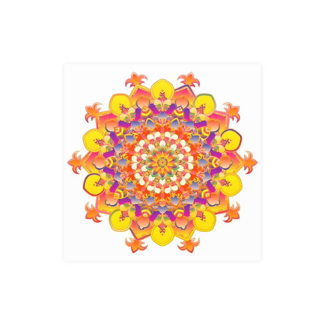 Vibrant Mandala Poster - Colorful Floral Design Poster - Blululi