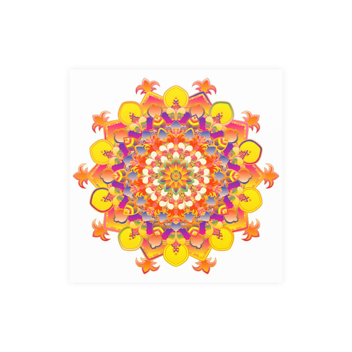 Vibrant Mandala Poster - Colorful Floral Design Poster - Blululi