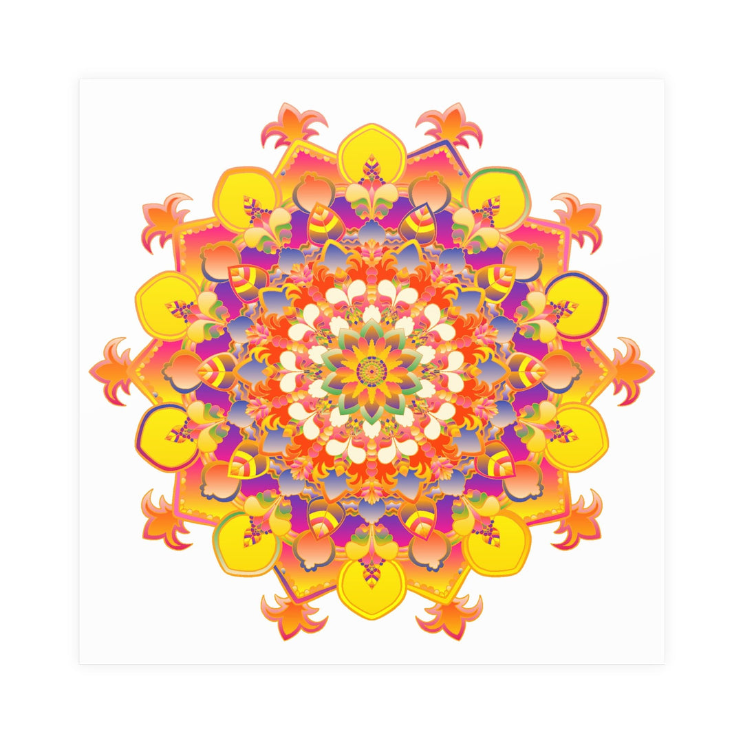 Vibrant Mandala Poster - Colorful Floral Design Poster - Blululi