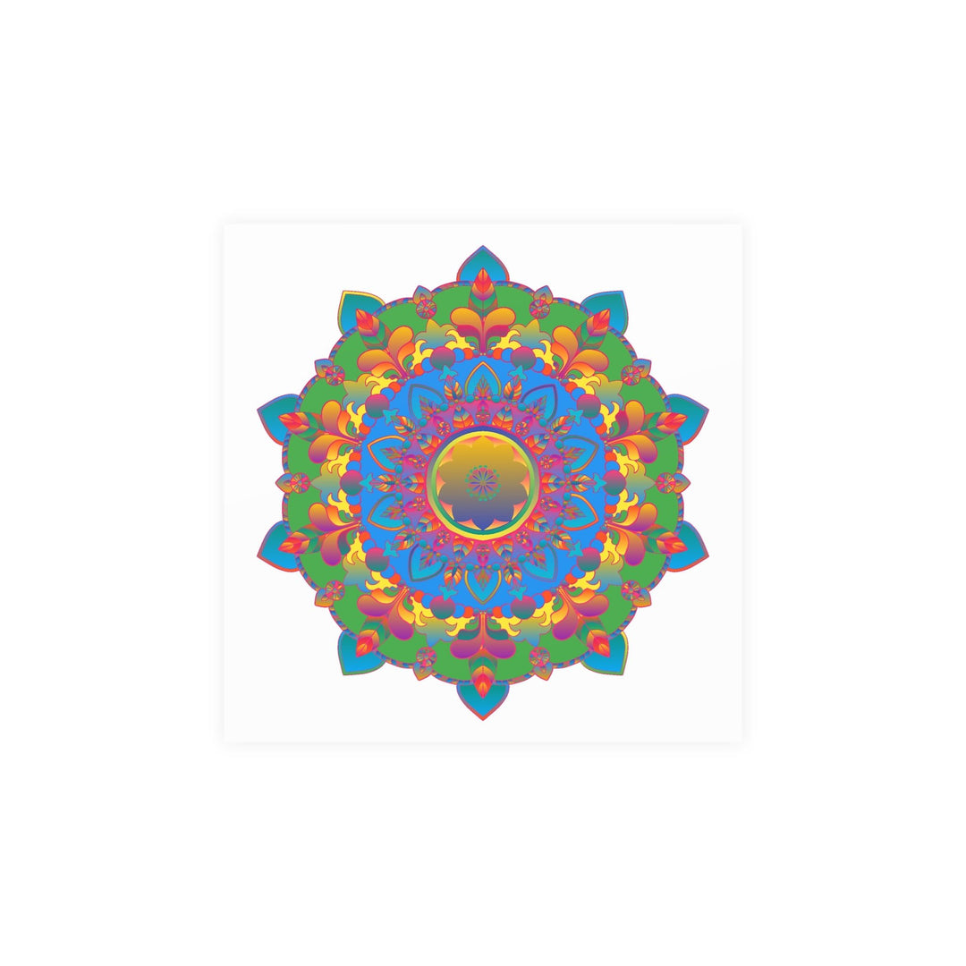 Vibrant Mandala Poster - Colorful Geometric Art Poster - Blululi